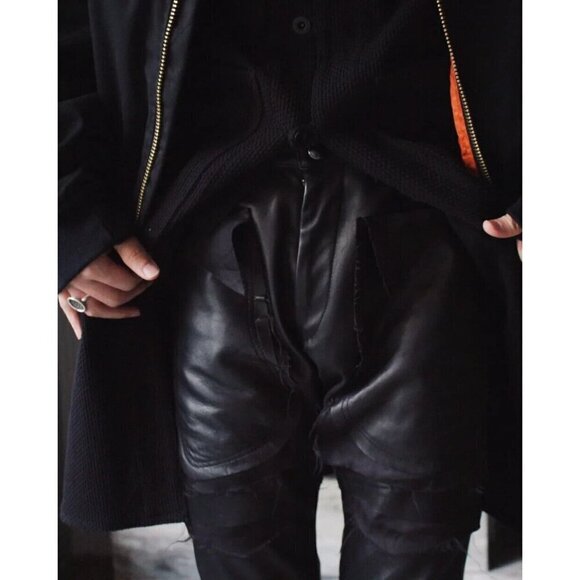 Sulvam Scars Horce Leather Trousers Japan 3 S Black Horse - Picture 15 of 16